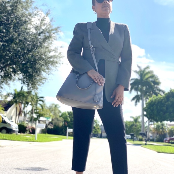 🚫SOLD🚫Authentic Prada Grey Leather Tote - Picture 3 of 16